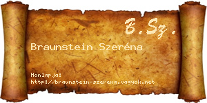 Braunstein Szeréna névjegykártya
